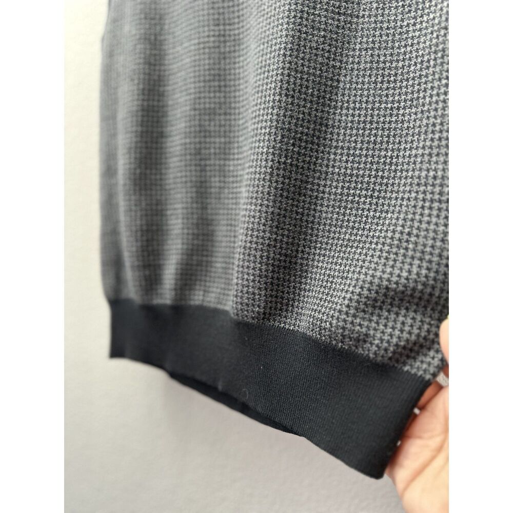 Toscano Men's Merino Wool Blend Two Tone Houndstooth Sweater Vest Medium - Picture 4 of 5